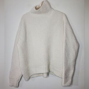 Anine Bing Oversized Alpaca Wool Chunky Knit Turtleneck Size Extra Small Ivory